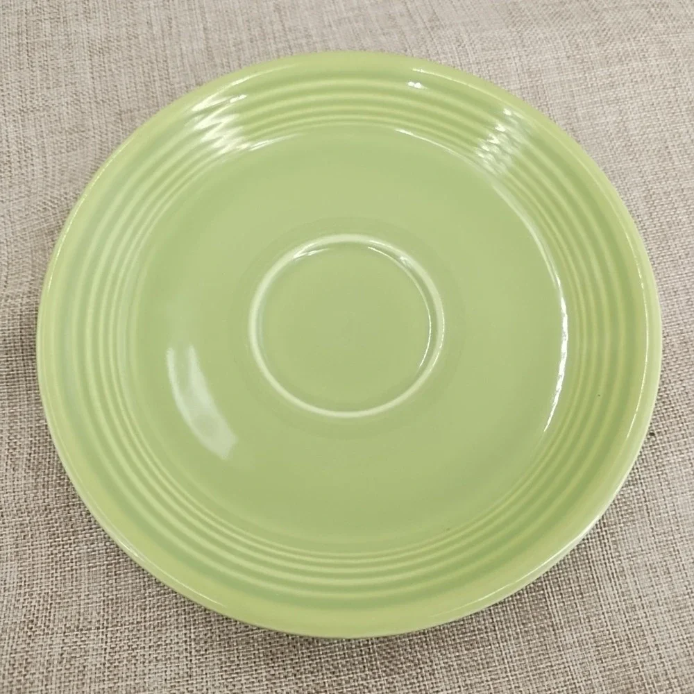 Vintage Pre 1972 Fiesta Light Green Chartreuse Saucers Lot of 2 Fiestaware VG